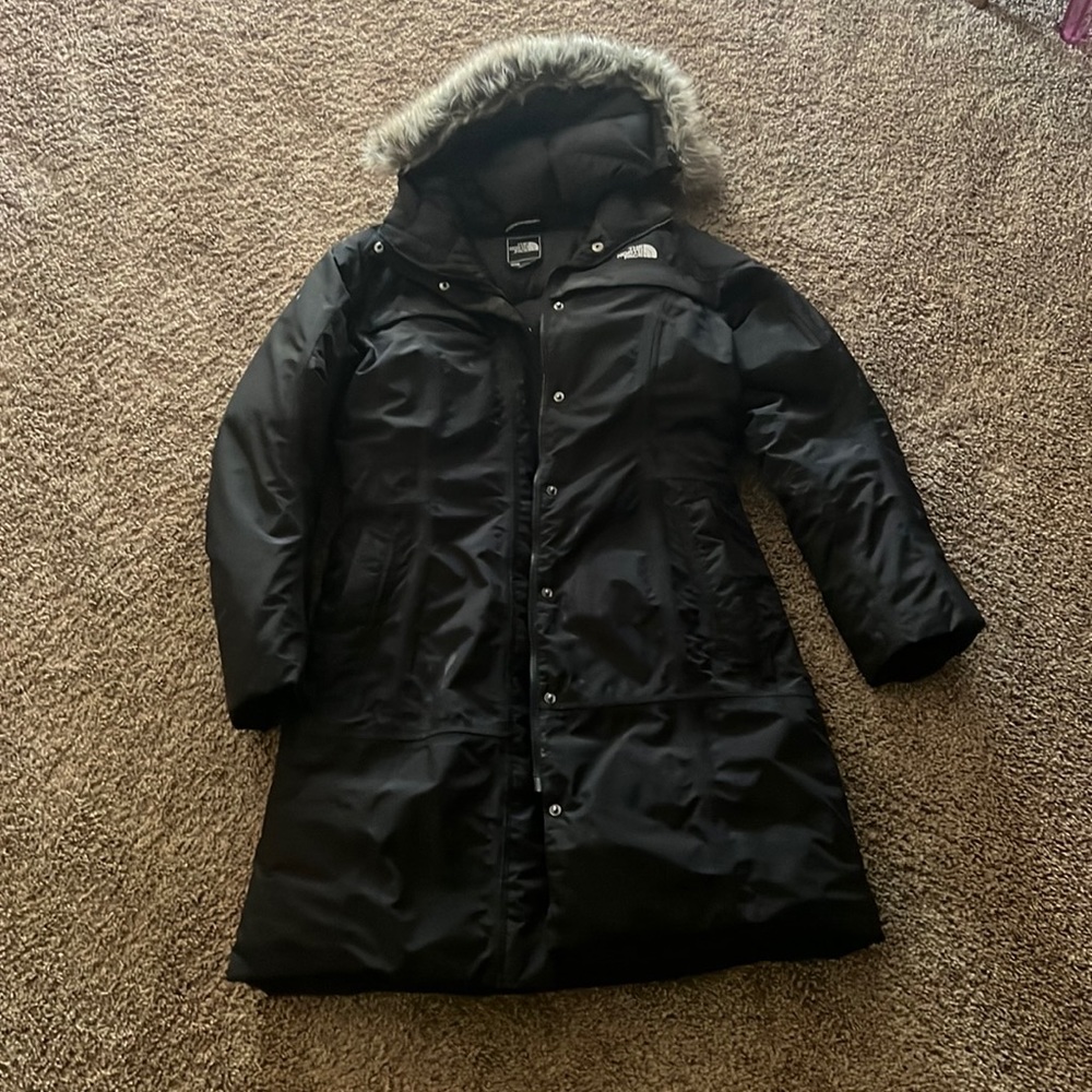 North Face black parka medium